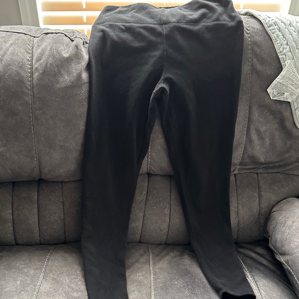 Womens Black Fleece Leggings